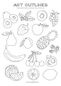 Set of Fruits  Art Outlines Full Page 16 Original Hand Drawn image 0
