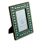 Bejeweled photo frame, 'Aqua Glitz' (4x6) - Dazzling Aqua Photo Frame from India (4x6) (image 2b)