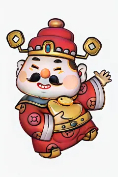 恭喜发财新年春节卡通吉祥物模型图片