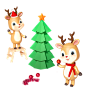 圣诞节圣诞树麋鹿PNG： (680×740)