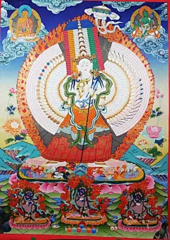 西藏寺庙传统矿物颜料手绘唐卡◆大白伞盖◆YX221(223)-淘宝@北坤人素材