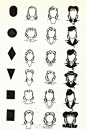 【 脸型、发型 和 帽子 】 美国50年代教女性穿衣打扮的书里的插图。这是一组各种脸型所适合的发型及帽子的建议。 虽然现在人早就不习惯把发型弄的那么一丝不苟，更不要说这些奇形怪状的帽子了， 但是这张图还是很有参考价值的~