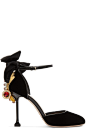 Miu Miu - Black Embellished Velvet Heels