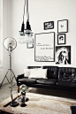 black & white industrial decor <3: 