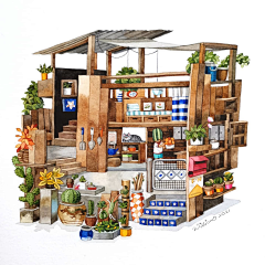 /ty尛噺采集到插画/建筑