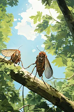 知了夏至插画绘制