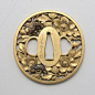 Tsuba with sakura and insects.: 