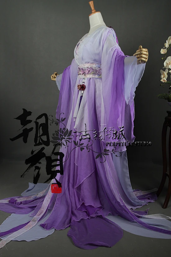 【朝颜】独家！紫白渐变女古装古风COS“燕归琼” 妖神 花千骨-淘宝网-花瓣网