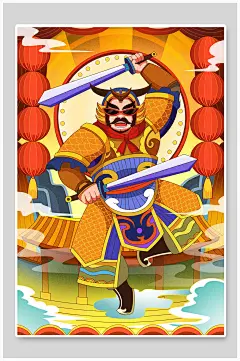 国潮古人物插画素材