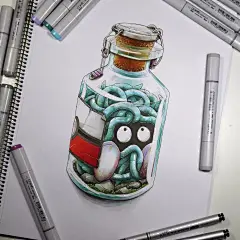 【腾讯GAD】法国设计师Tino Valentin宠物小精灵插画作品 : Tino Valentin 来自法国的画师，现居住于泰国拥有18年的工作经验，偏爱使用马克笔进行创作。他笔下的一组宠物小精灵的插画，自带3D效果，超级萌，很酷炫，有性格。每幅作品都运用超细腻写实的表现手法，对色彩的层次