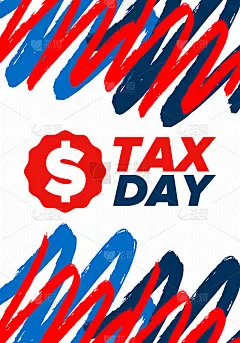 美国的国家纳税日。联邦报税截止日期。个人所得税申报表必须向联邦政府提交的日子。美国爱国的海报。矢量图