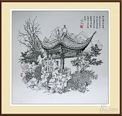 黄力炯钢笔手绘江南苏州园林 - 山野村夫 - 山野村夫