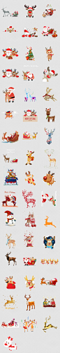 卡通水彩麋鹿圣诞鹿动物海报素材背景图片PNG