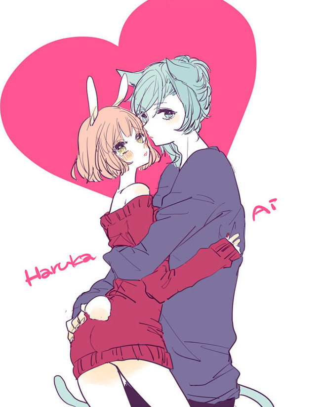 壁咚二次元情侣美美的卡通插画动漫场景手机壁纸电脑桌面美图唯美图片