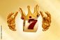 casino gold hands slot machine crown king set card chips banner 3d render 3d rendering illustration 