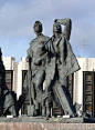 俄罗斯 二战胜利广场 雕塑 塑像  圣彼得堡  2