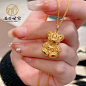 石匠世家黄金 足金999 5G 镂空花丝小熊纯金吊坠个性女款送礼素金-淘宝网