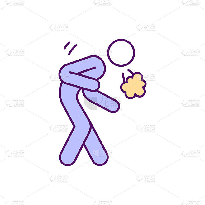 呼吸困难的RGB颜色图标