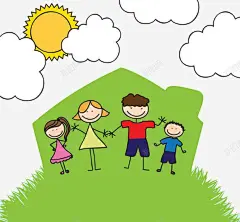 草坪上的一家人 融洽 血缘 元素 免抠png 设计图片 免费下载 页面网页 平面电商 创意素材