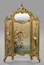 Large and Opulent Carved Giltwood Boudoir Screen