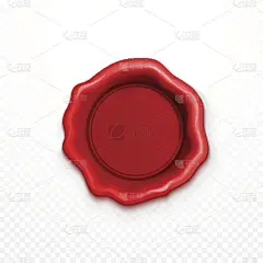 蜡印红。亮红色密封蜡隔离逼真。