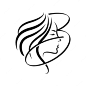 Beautiful woman face logo with letter b beautiful face for beauty business