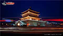 西安钟楼夜景图片素材