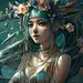 青色系二次元少女数字艺术（非企业商用）