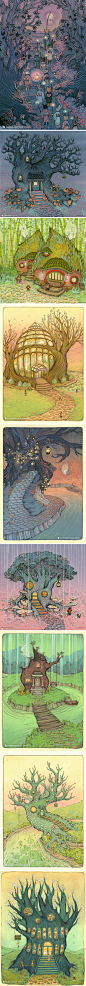 森林里的兔子和其他居民——美国艺术家Nicole Gustafsson作品，主页：http://t.cn/zWxu6yt
