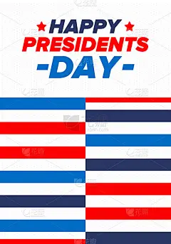 美国总统日快乐。华盛顿的生日。美国的联邦假日。2月庆祝。爱国的美国元素。海报、横幅和背景。矢量图