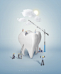 牙齿工程修复创意合成诊疗医美海报