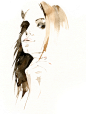 Fashion portraits. Watercolor. : Collection of beautiful Women's portraits was created with watercolour for editorial and advertising using and also for private collection