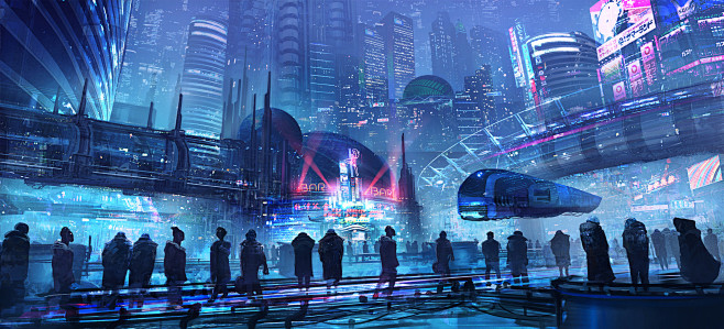 Cyberpunk city., Vic...