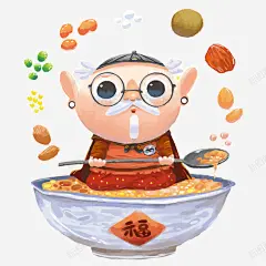 创意腊八粥老人插画 免费下载 页面网页 平面电商 创意素材