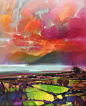 多彩的天空和海，苏格兰画家斯科特·奈史密斯​的油画