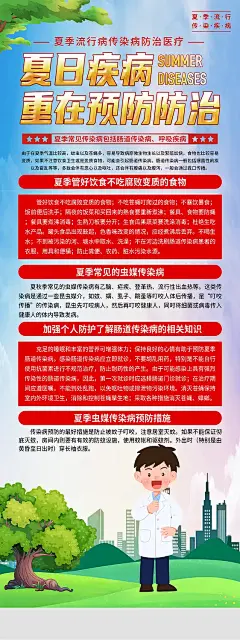 大气夏季流行病传染病防治医疗易拉宝4