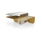 Contemporary style low brass coffee table for living room BASIC | Low coffee table by Riluc