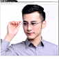 钻石切边眼镜 韩国镶钻 纯钛无框眼镜近视眼镜架男式商务眼镜包邮-淘宝网