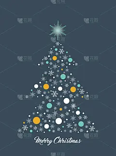 闪闪发光的装饰圣诞树矢量插图