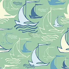 无缝图案装饰船舶