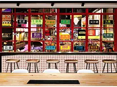 香港冰室墙纸港风街景装饰壁画港式茶餐厅墙面装修甜品奶茶店壁纸-tmall.com天猫