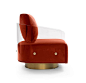 A sleek & sexy modern swivel chair, inspired'70s glam. One solid piece of curved 1/2" acrylic, attached with metal caps, forms the back. A well-padded seat and a custom-sized 18"x24" down-blend accent pillow provide comfort. The round w