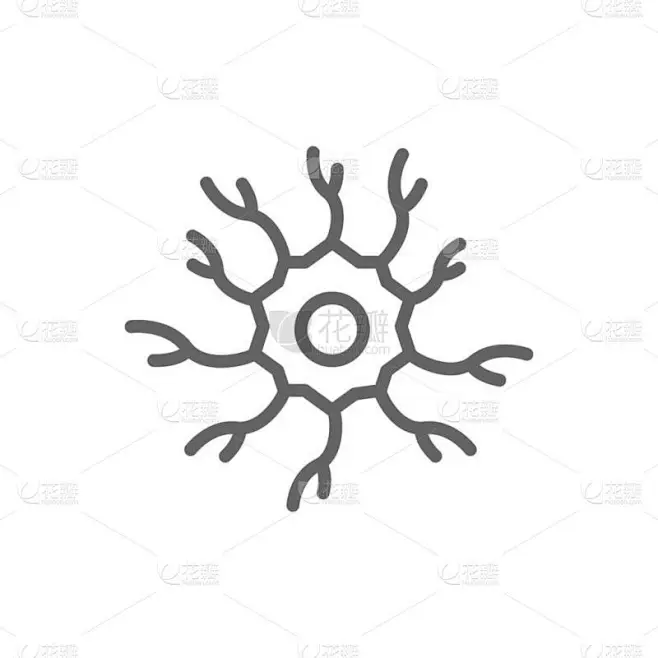 简单的神经元，神经线图标。符号和符号矢量图解设计.可编辑的中风。因白人背景而被隔离-花瓣网