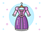 Princess Dress Icon Series : A series of Disney princess icons I created as a personal project.  The dresses represent Snow White, Cinderella, Rapunzel, Belle, Anna, Elsa, Aurora, Esmerelda, and Tiana respectively. 