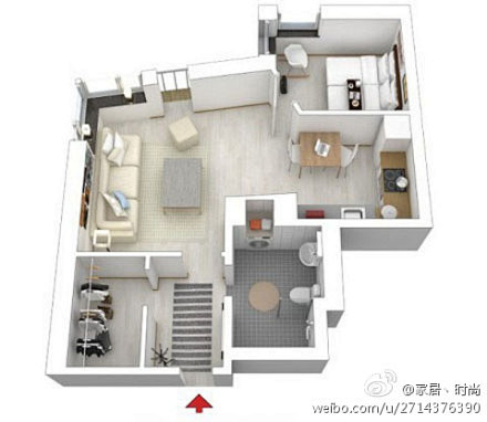 单身公寓户型图