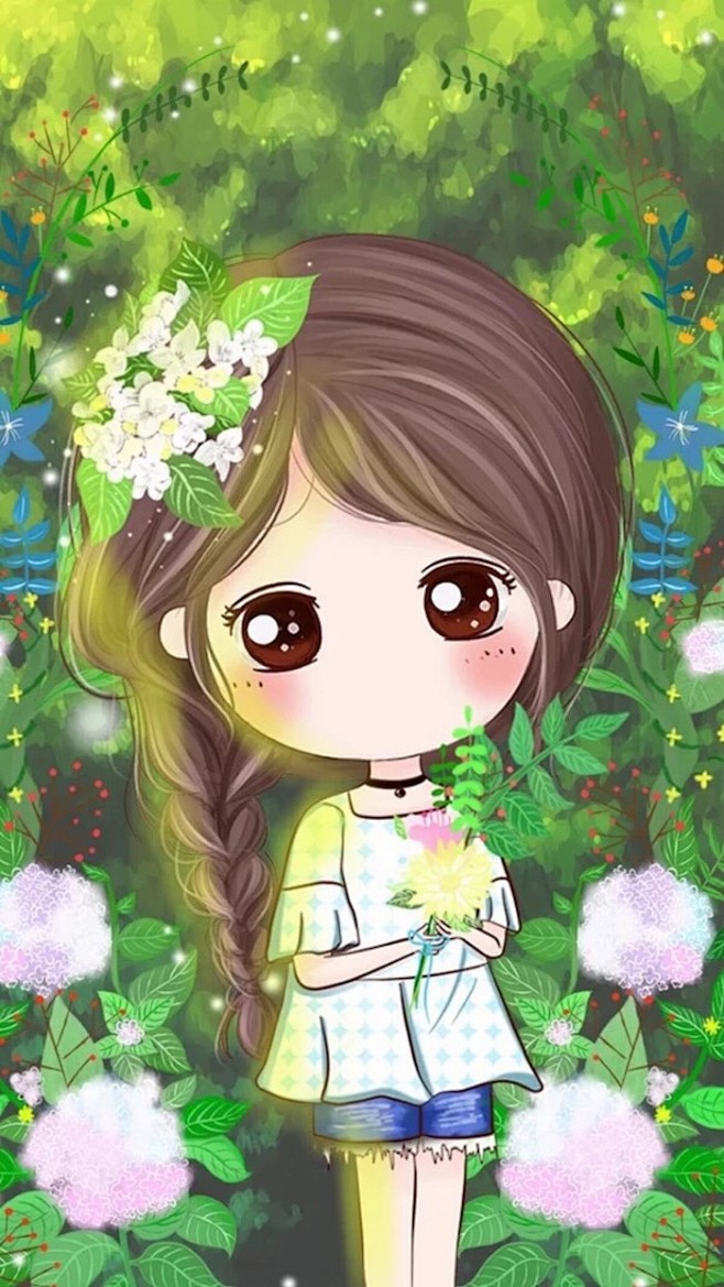 可爱的小薇头像美图女生壁纸锁屏萌萌图插画