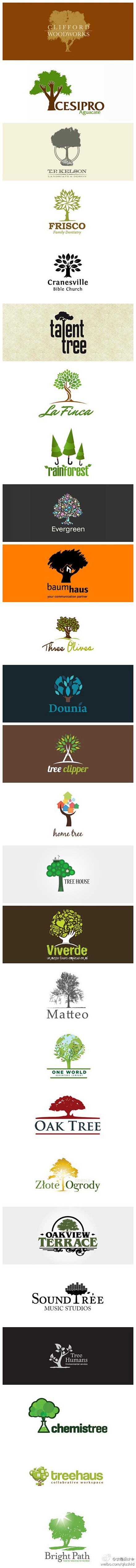 一组以树为主题的Logo设计