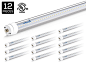 Hyperikon T8/T10/T12 LED Light Tube, 8FT, UL, 36W (75W equivalent), 5000K (Crystal White Glow), Clear Cover, Dual-Ended Power, Tombstones Included, 4300 Lumens - (Pack of 12) - - Amazon.com