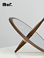 墨非 现代简约木质金属几何陀螺摆件 样板间儿童房客厅桌面装饰品-淘宝网