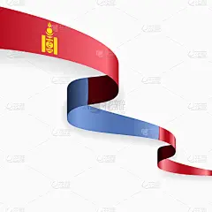 蒙古族旗帜波浪抽象背景。矢量插图。